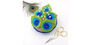 Pincushion with Peacock Feathers2