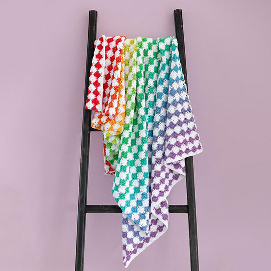 Rainbow Catherine Wheel Blanket, Rainbow crochet