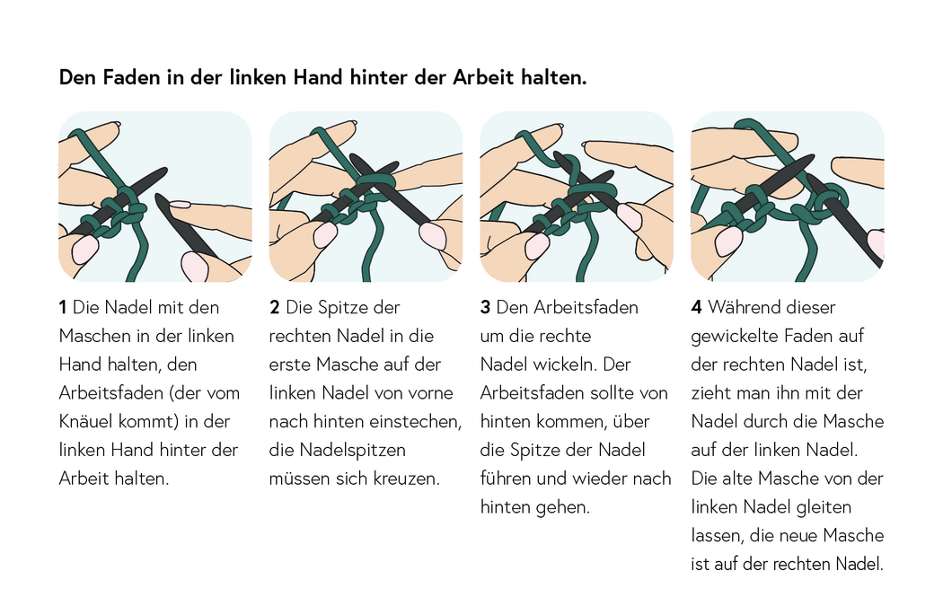 kontinentale Methode-Rechte Maschen