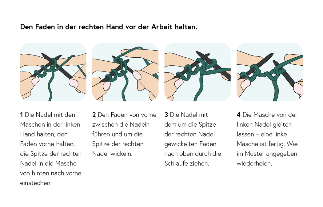 englischen Methode-Linke Maschen