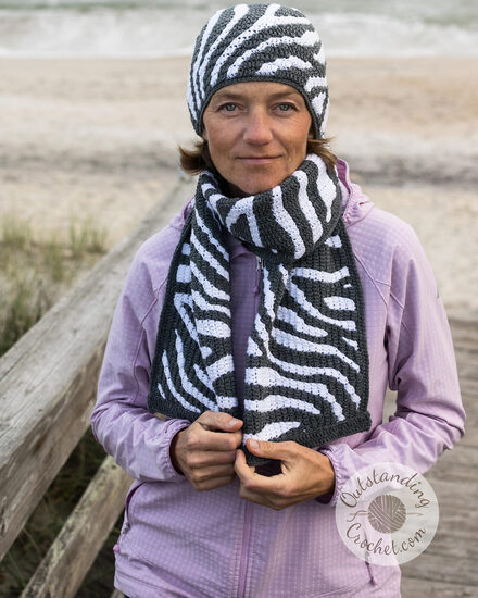 Crochet zebra hat outlet