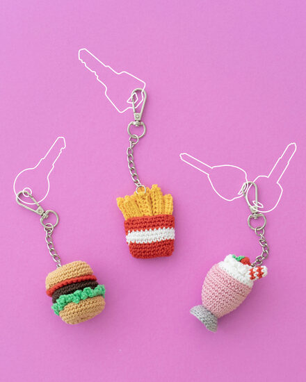 Keychain Hamburger, Fries, Milkshake